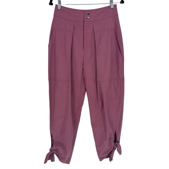 Isabel Marant Gaviao High Waist Trousers Pants Pink Tie Cuff Sz FR 34 US 0/2 - Picture 2 of 8